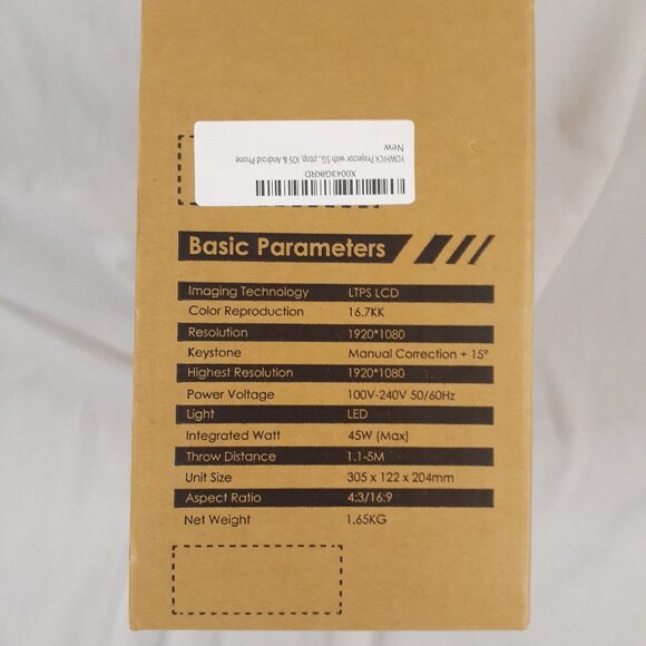 YOWHICK WiFi Bluetooth Projector - NIB - - Picture 2 of 4